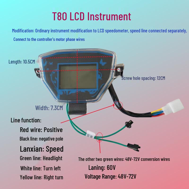 Digital LCD Speed Display Cover Circuit Board for Electric Vehicle (48V/60V/72V)