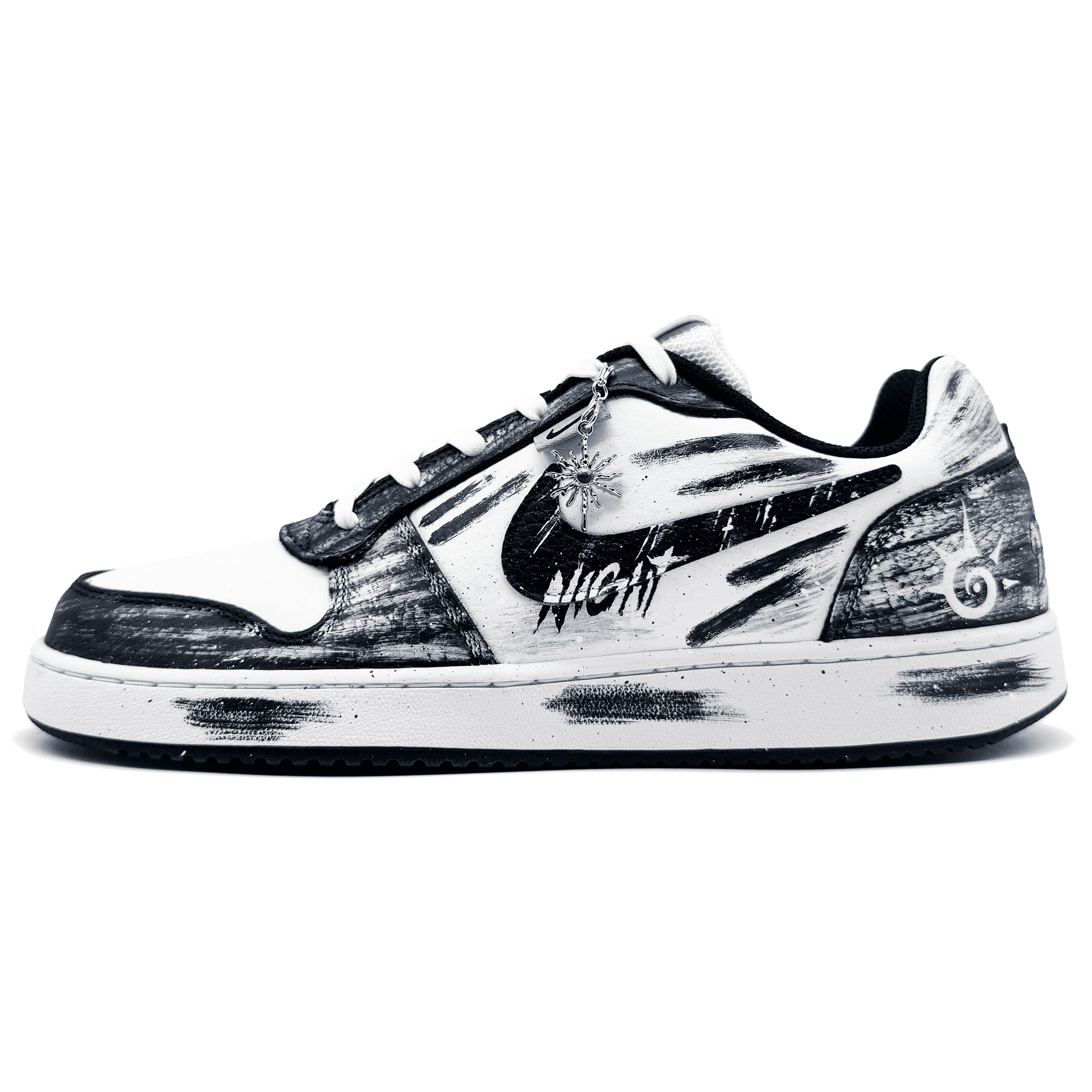 

Nike EBERNON Abrasion Resistant Low top Skateboard Shoes Men s Black White AQ1774-102(Team1108-) 41