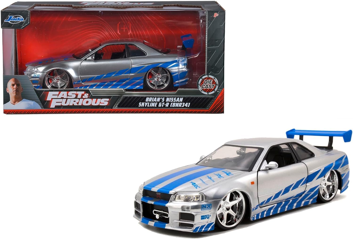 Jada Toys FURIOUS Nissan Skyline Jada scale Skyline Fast Furious 7 series model (FAST & 7) 1/24 Brian s GT-R (R34) 1/24 & die-cast