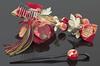 [SOUBIEN] Hair Ornament Set for Coming-of-Age Ceremony, Graduation Ceremony, Flower and Japanese Pattern, Braided Cord, for Furisode, Hakama, Kimono,