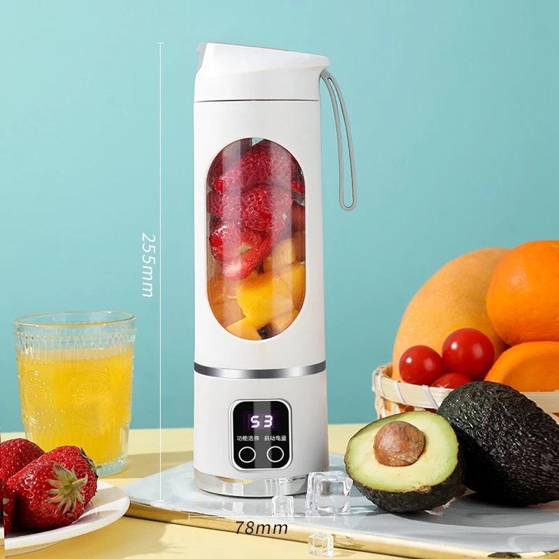 Portable Fruit Juicer 450ml Capacity 3 Gears USB Rechargeable Blender Ice Crusher for Shakes and Smoothies Juicer Cup