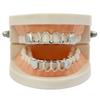 S925 Sterling Silver Hip Hop Teeth Grillz for Teeth Fashion Top Bottom Hollow Tooth Dental Grills for Unisex Jewelry Party Gifts
