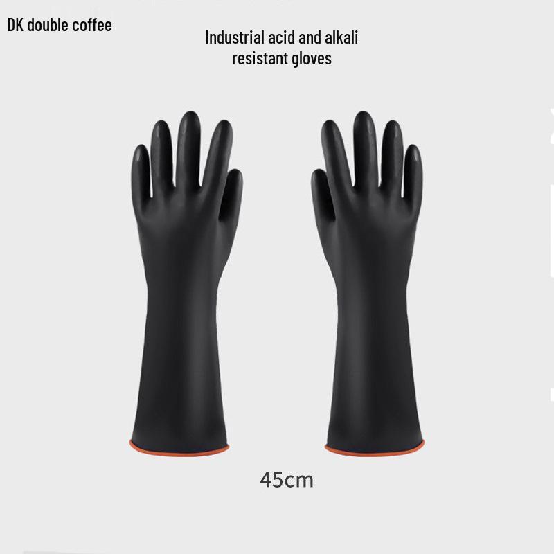Βαρέως Τύπου Μαύρα Βιομηχανικά Γάντια Λάτεξ: Ανθεκτικό σε χημικά, οξέα & αλκάλια, αντιολισθητικό, ανθεκτικό στη φθορά, ιδανικό για χρήση στην αλιεία.