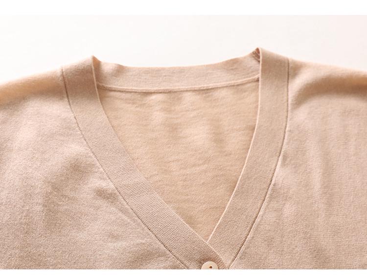 Women's Fine-Spun V-Neck Cashmere Cardigan - Lightweight, Versatile, and Perfect for Early Spring and Summer