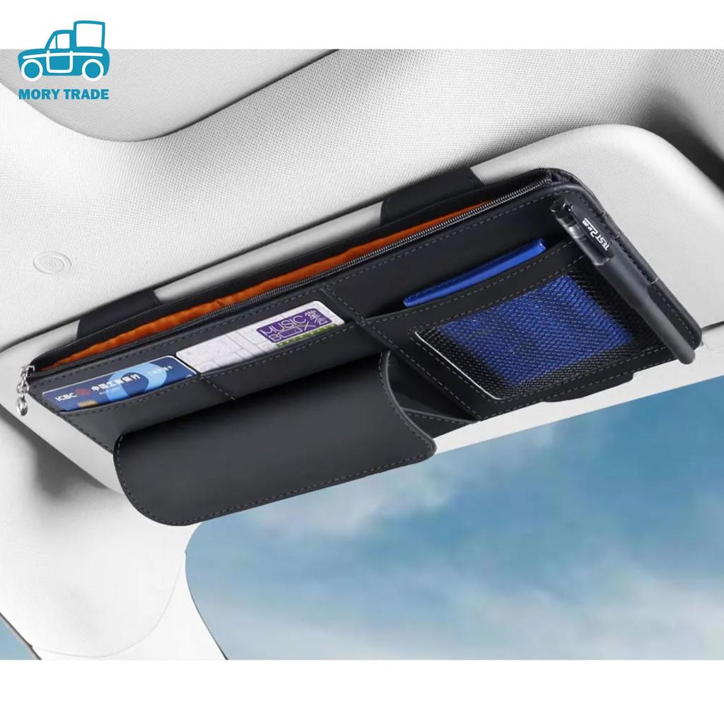 Morytrade Sun Visor Storage Pocket Glasses Holder Card Holder Pocket (Black)