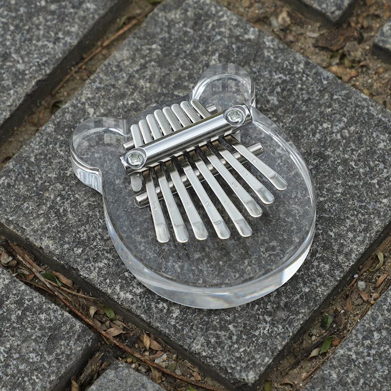 8 Keys Mini Kalimba Wooden Thumb Piano with Lanyard Finger Piano Musical Instrument Portable Exquisite Gift Set for Kids Adults