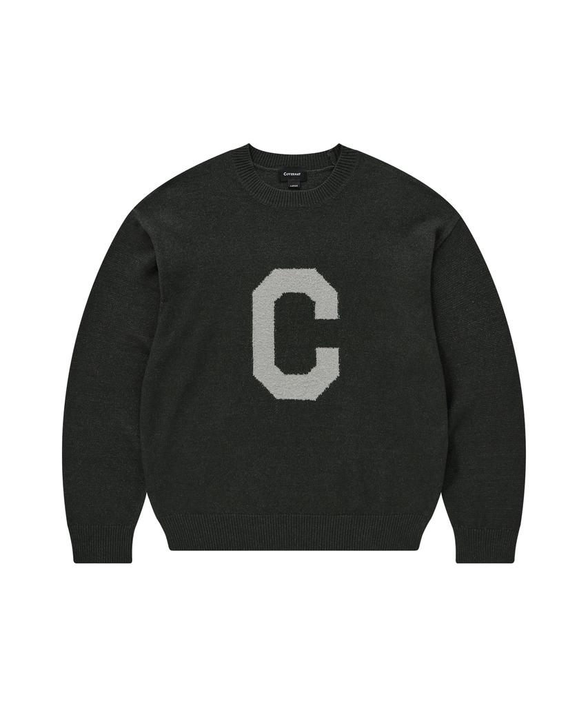COVERNAT Big C Logo Knit Dark Gray