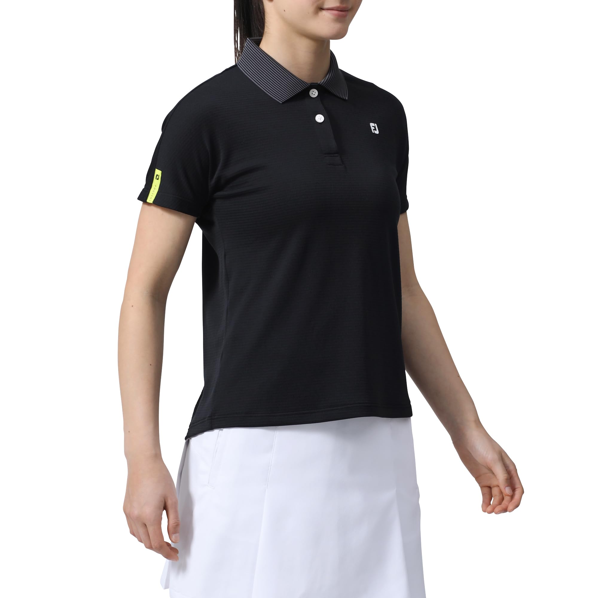 

Футболка-поло с коротким рукавом FootJoy DRY THROUGHLIGHT, черная, женская, размер S, FJW-S24-S02, 81920-S