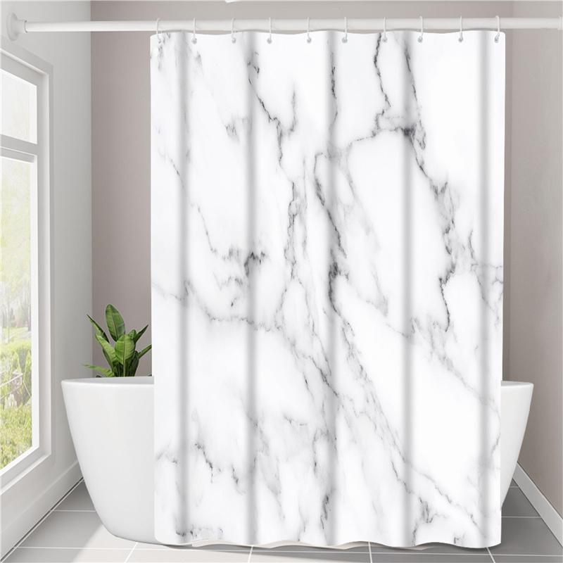 3D Printed Polyester Fabric Waterproof Shower Curtain Bathroom Shower Partition Universal Curtain