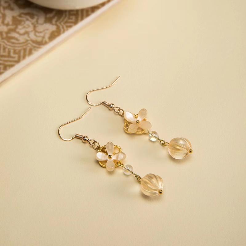 

Женские длинные серьги с османтусом в китайском стиле