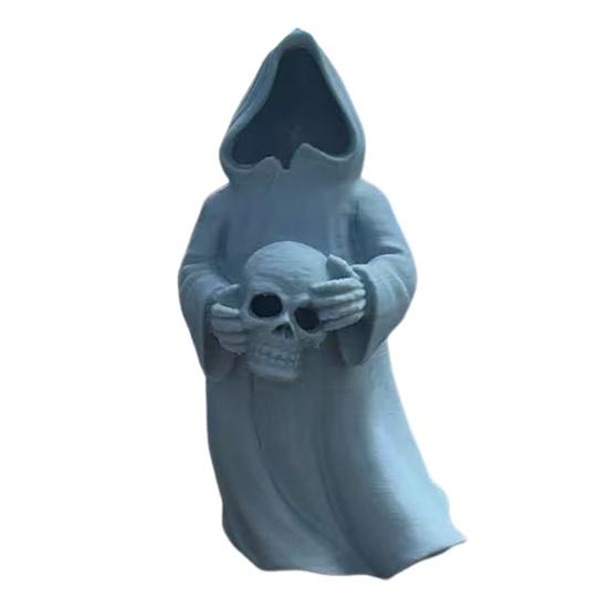 Halloweenská figurka čaroděje-ducha Gotická socha Smrtky s LED světlem Sváteční párty Bez tváře Čaroděj Dekorace Ozdoba