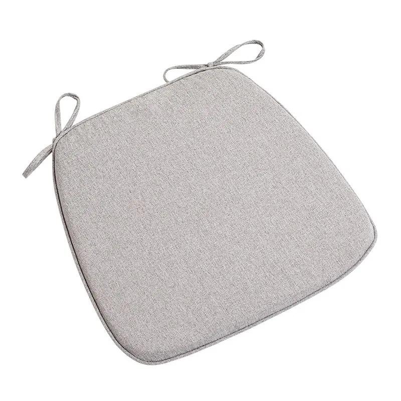 Modern Style Solid Color Cotton Linen Chair Cushion with Ties for Dining Chairs Kitchen Dining Chair Pad Cojines Decorativos
