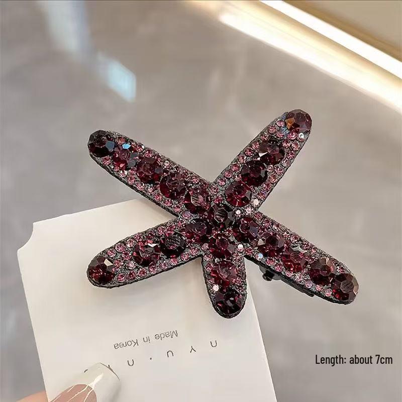 Starfish Rhinestone Duckbill Clip for Women - Tame Flyaways & Style Hair
