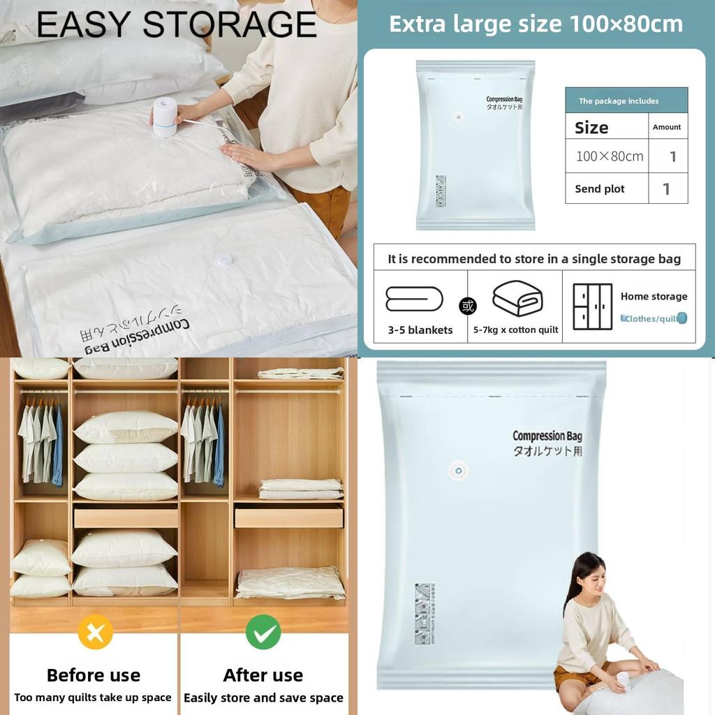 Vacuum Storage Bag For Clothes And Comforters With Pa Pe Material For Home Organization Storage