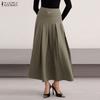 ZANZEA Women Elegant Casual Solid Color Loose Long Skirts