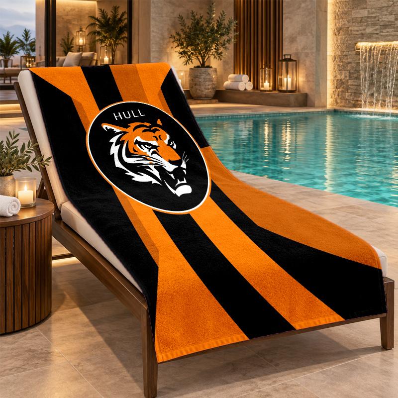 Beach Towel with Hull City Design, Quick Dry Lightweight Towel for Swimming Pool Travel