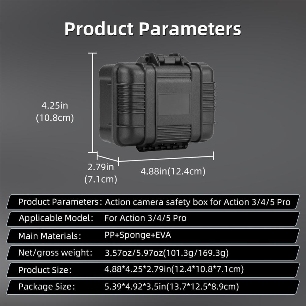 Travel Carrying Bag Shockproof Hard Shell Storage Bag Protective Case for DJI Action 3/4/5 Pro Accessories