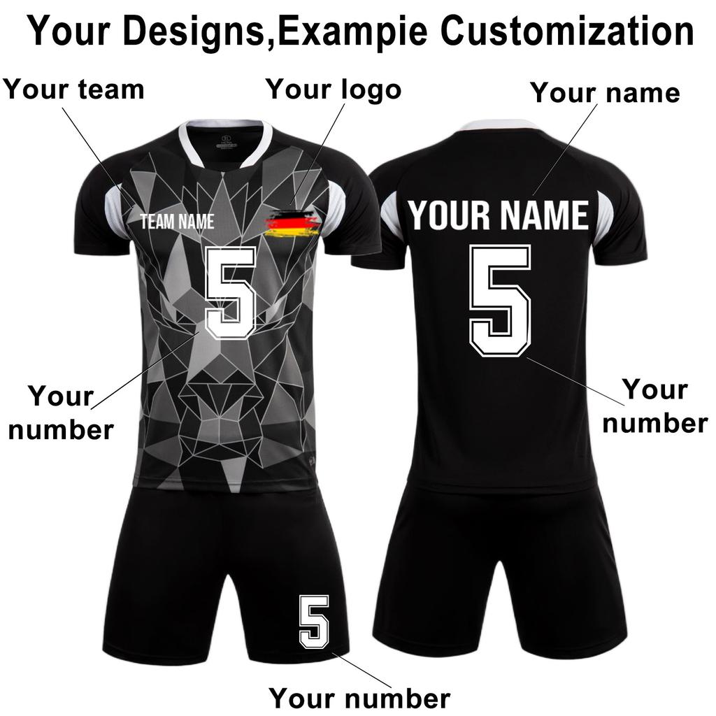 Personalised Shirts Kit Mens Girls With Name Number Custom Football Jerseys For Boys Training Suit