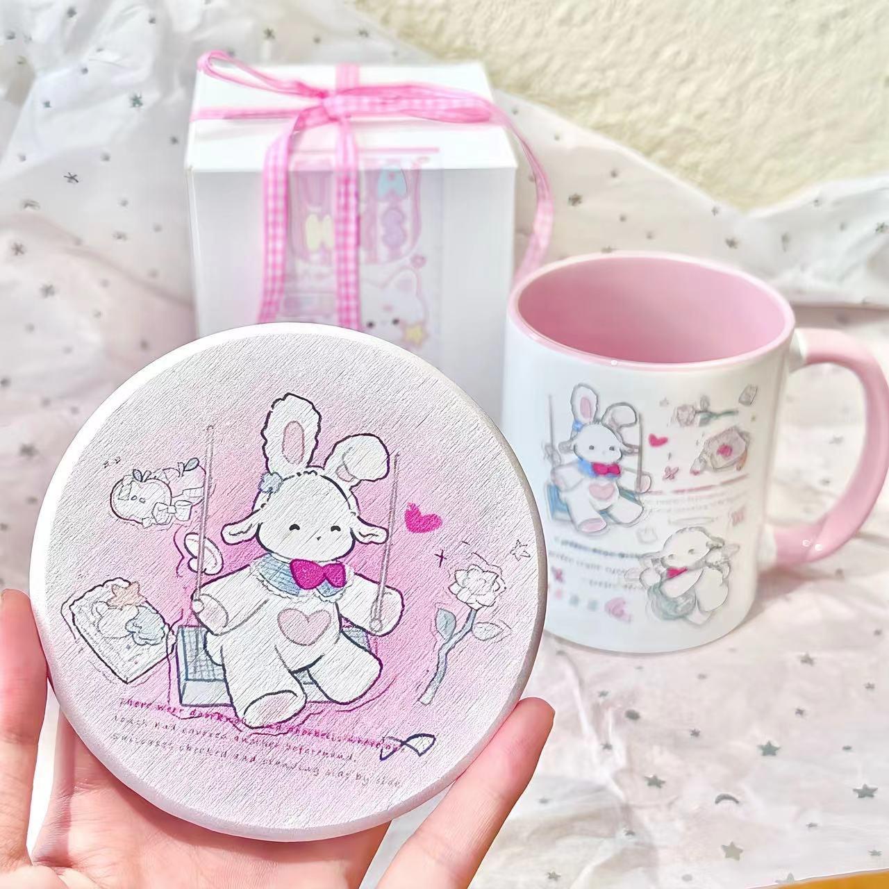 

Милая мультяшная кружка в стиле инс и с хорошим внешним видом, кружка для настроения, парная чашка для воды, кофейная чашка, керамическая чашка, подарок 301-400ml