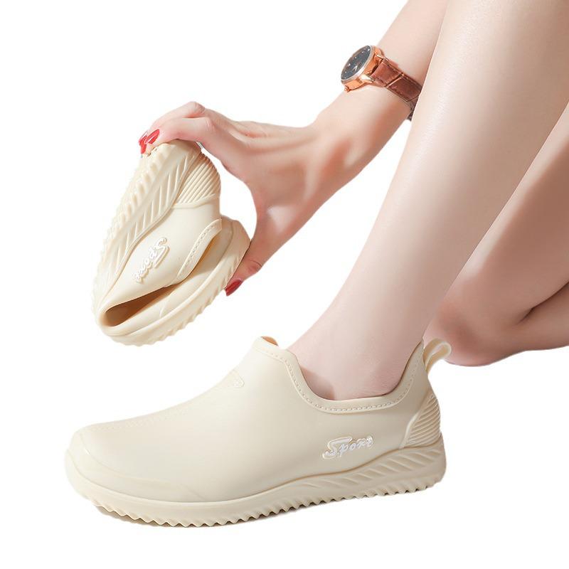 Elegant Women's Low-Top Waterproof Rain Boots - Non-Slip Rubber Shoes for Kitchen Work (Summer Collection)