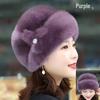 Stylish Women's Autumn & Winter Faux Mink Fur Hat for Middle-Aged & Elderly