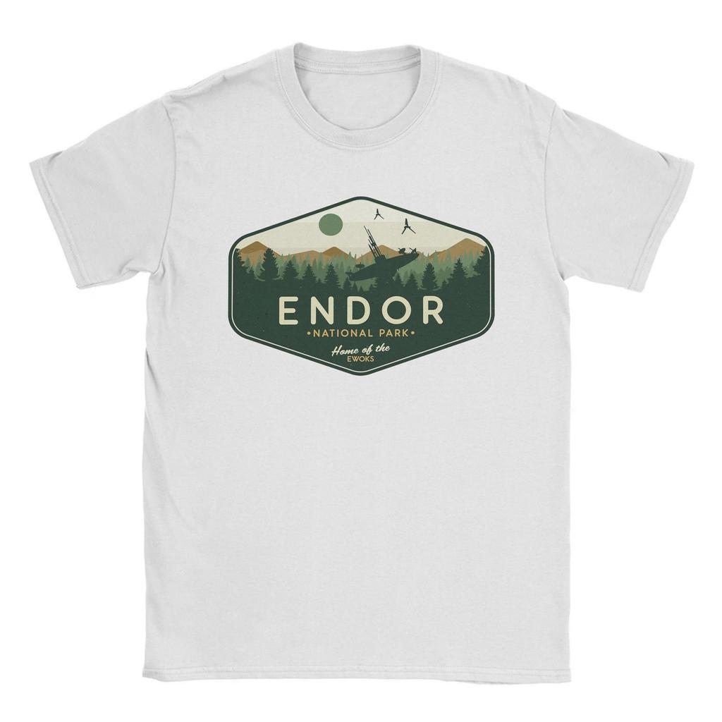 Endor Nationalpark Heimat der Ewoks T-Shirt für Herren Tatooines Baumwoll-T-Shirt O-Ausschnitt Kurzarm T-Shirt Geschenkidee Kleidung