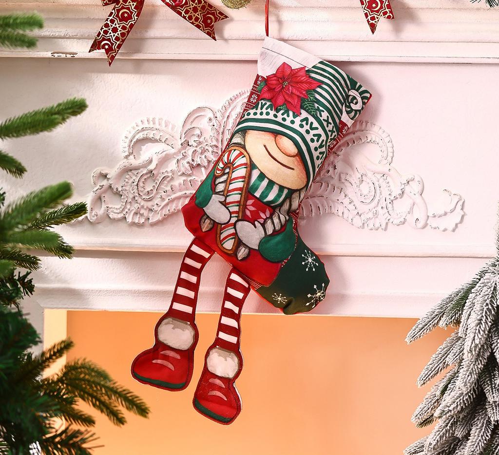 Christmas decorations household fireplace atmosphere pendant cartoon socks gift bag children's candy pendant