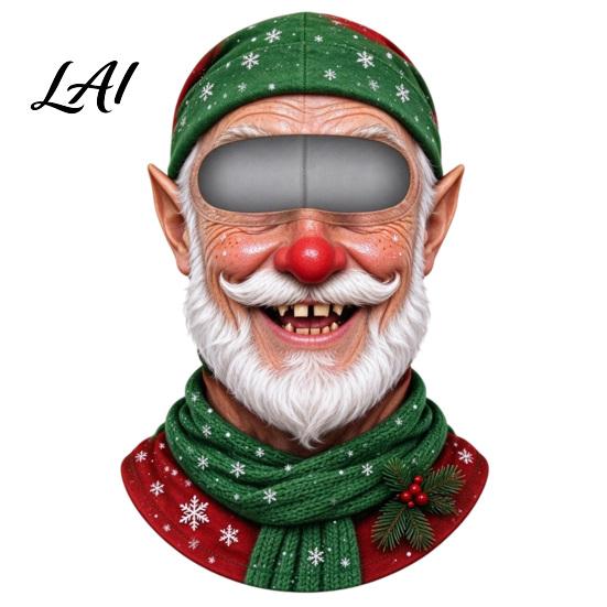 Winter Full Head Cover Christmas Face Print Ski Mask Realistic Balaclava for Men Cold Weather Women Windproof Cycling Riding Snowboarding
