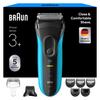 Braun Series 3+ Men's Electric Shaver 3010BT Wet Dry 3 Blade Made In Germany Blue