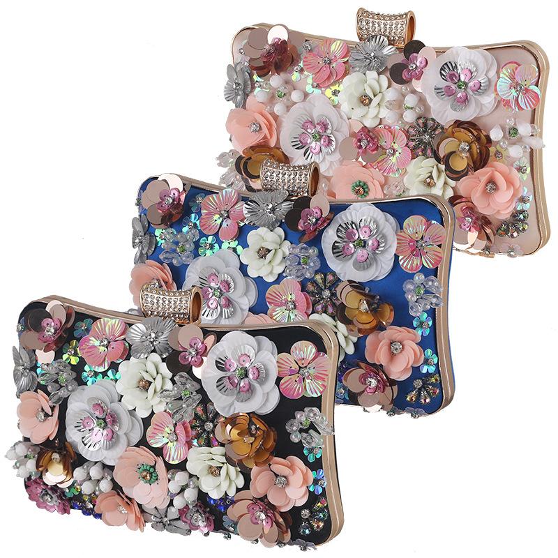 Blumen-Dinner-Tasche, europäische und amerikanische Mode, Damen-Handtasche, Clutch, Cheongsam-Kleid, Bankett-Abendtasche