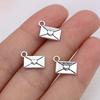 30 pieces of zinc alloy silver envelope ornaments, DIY jewelry pendant for handmade necklaces and earring accessories