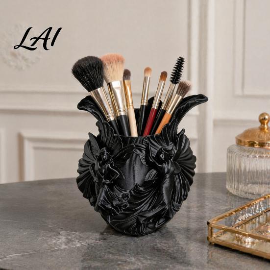 Stationery Organizer for Desk Makeup Brush Holder with Thickened Stable Base Fairies Decor Silk Holder Texture Storage Box Dressing Table Pens And