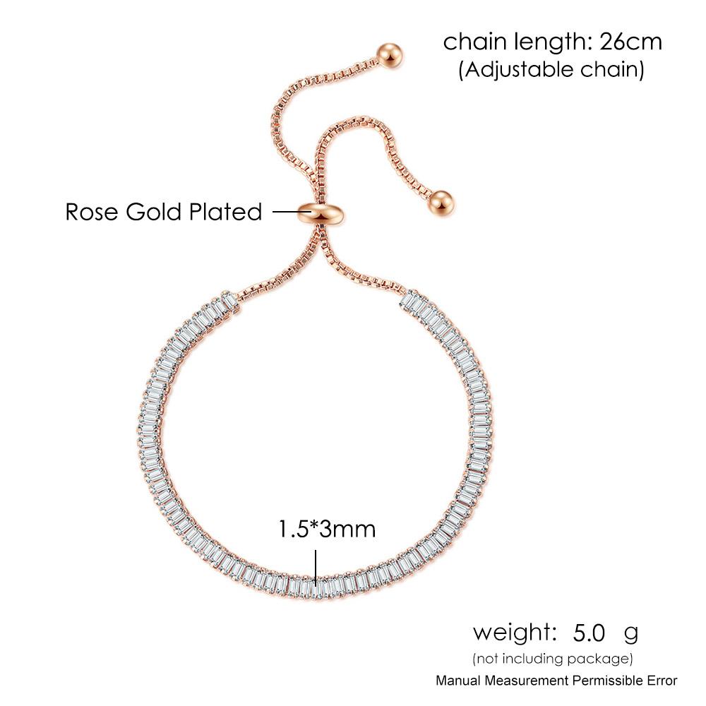 ZHOUYANG Tennis Bracelets For Women Sparking Zircon Jewerlly Rose Gold Color Handmade Friends Gift Cute Jewelry Wholesale H017