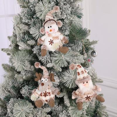 Christmas Snowman Pendant Doll, Christmas Knitted Elk Doll, Window Scene Layout Christmas Tree Decoration, Christmas Ornaments