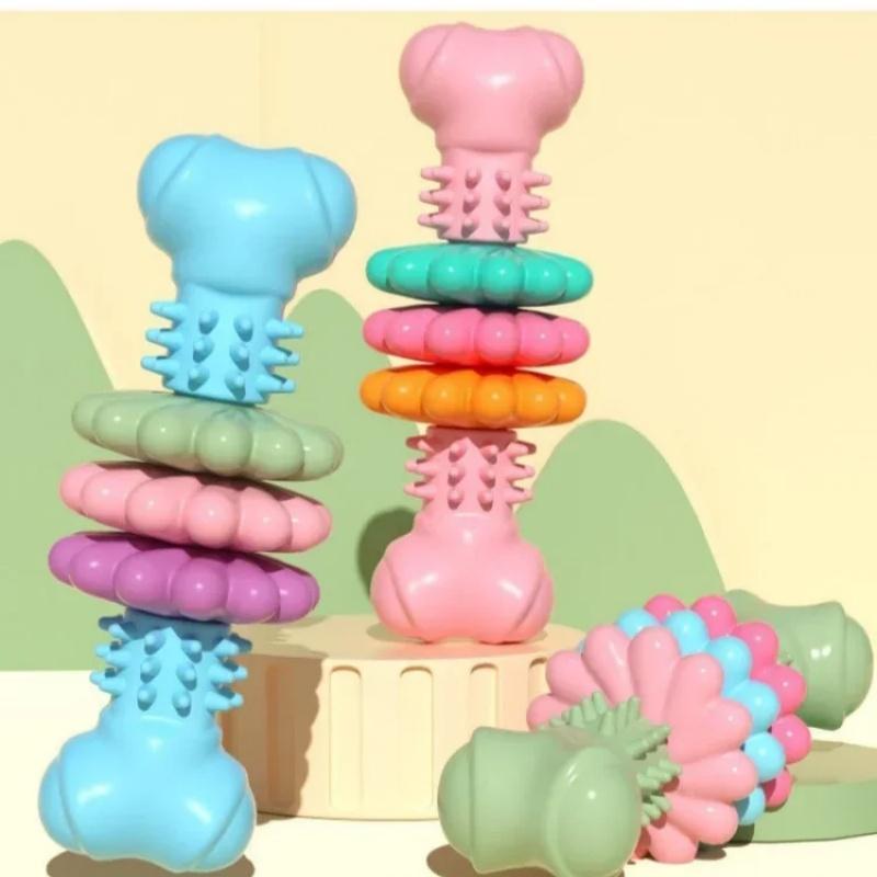 1pcs Pet Toys Dog Chew Meaty Bone Toys TPR Bone Type Multi-meat Pieces Bite Bite Resistant Teeth Toy Set Dog Bone Toy Supplies