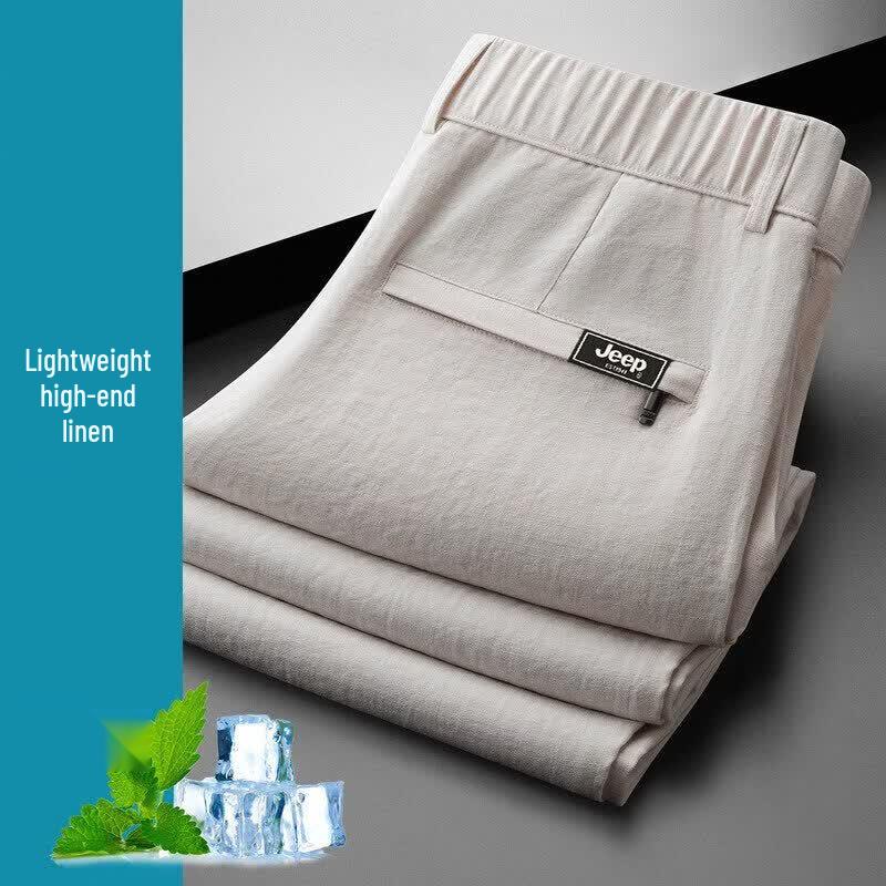 JEEP Men s Summer Lightweight Linen Blend Casual Dress Pants M