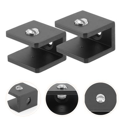 8 Pcs Glass Clip Shelf Brackets Wall Mount Black Shelves Shower Clamp Holder Clips Adjustable Wooden