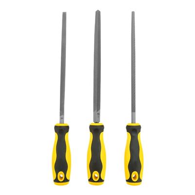 Verschiedene Handholzfeilen, Raspel 3-teilig, robuster Stahl, rutschfester Gummigriff, perfekt zum Schnitzen, Entgraten und Befestigen von Schmuck