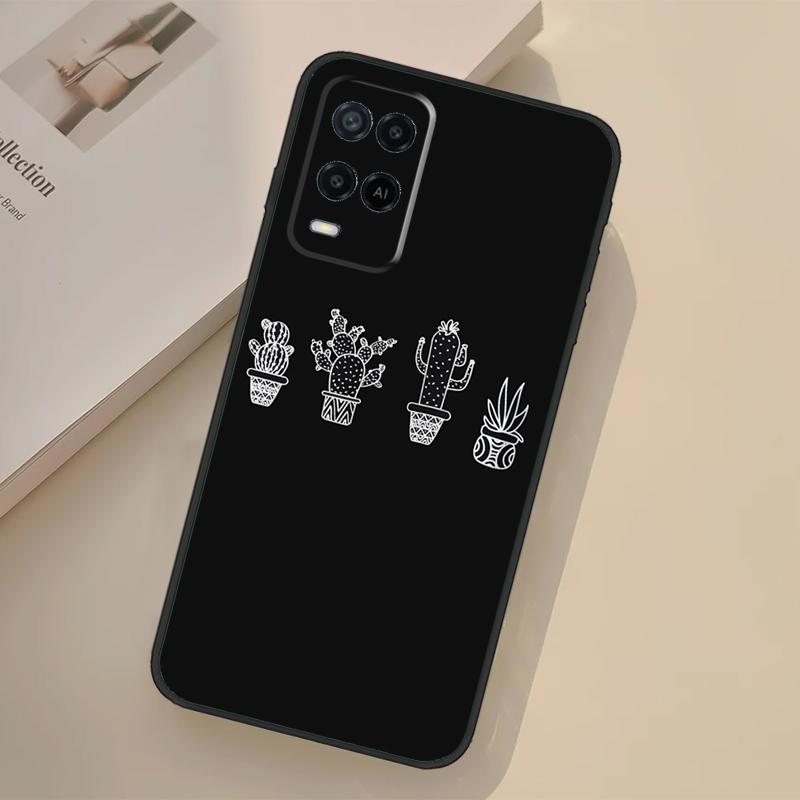 Cactus Pattern Case For Oppo A5 Pro A15 A17 A57 A77 A18 A38 A58 A78 A98 A96 A76 A16 A94 A74 A54 A40 A60 A80