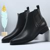Fashion Autumn Winter New Designer Chelsea Boot for Men Solid Color Cow Leather Ankle Boots Male British Retro Fashion Casual Shoes Man