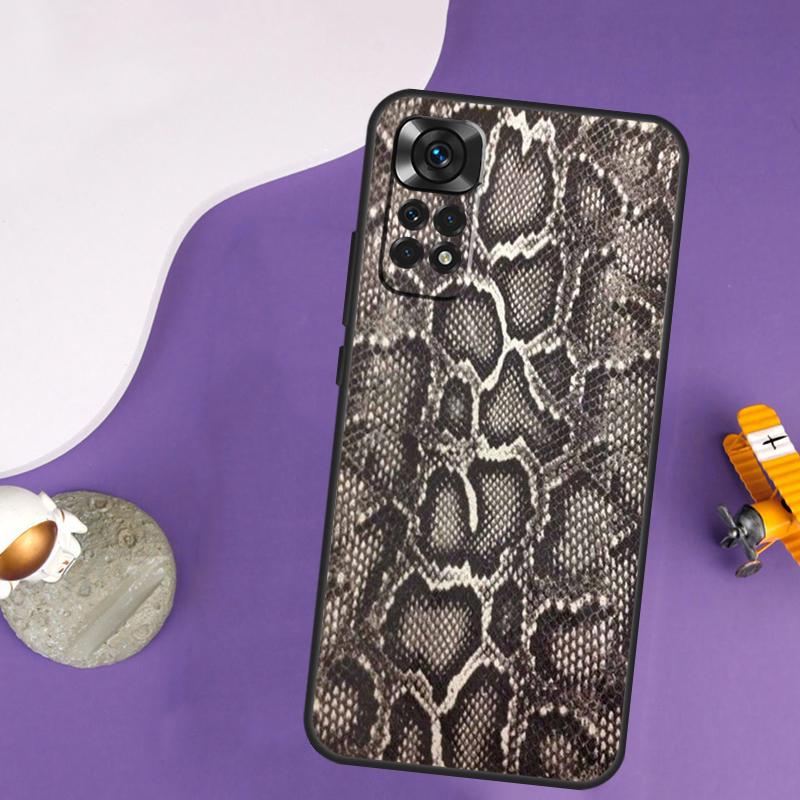 Snake Skin Case For Xiaomi Redmi Note 13 Pro 14 12 9 10 11 Pro 10S 11S 12S Redmi 14C 13C 10C 12C Cover