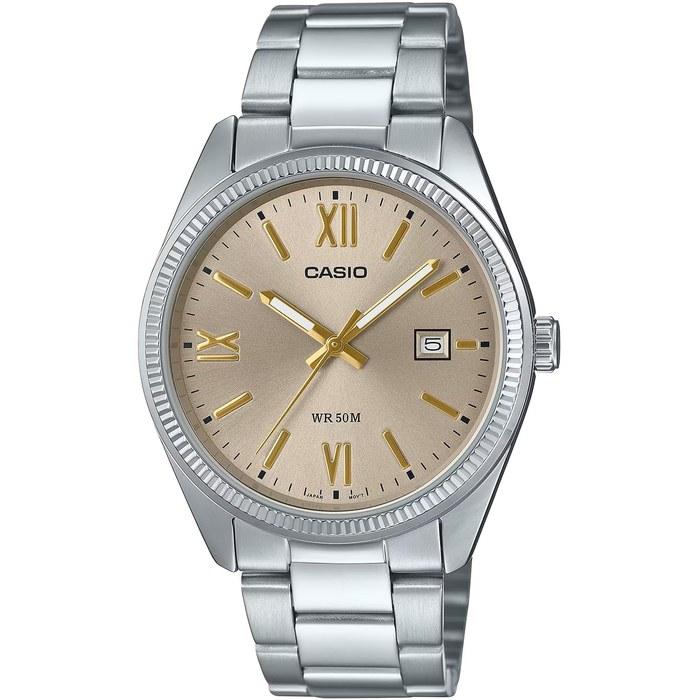 Casio MTP-1302DD-9AV Men s Analog Quartz Watch, Silver Metal Band