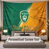 Custom Name Text Tapestry Ireland Rugby Personalized Polyester Wall Tapestry For Bedroom And Room