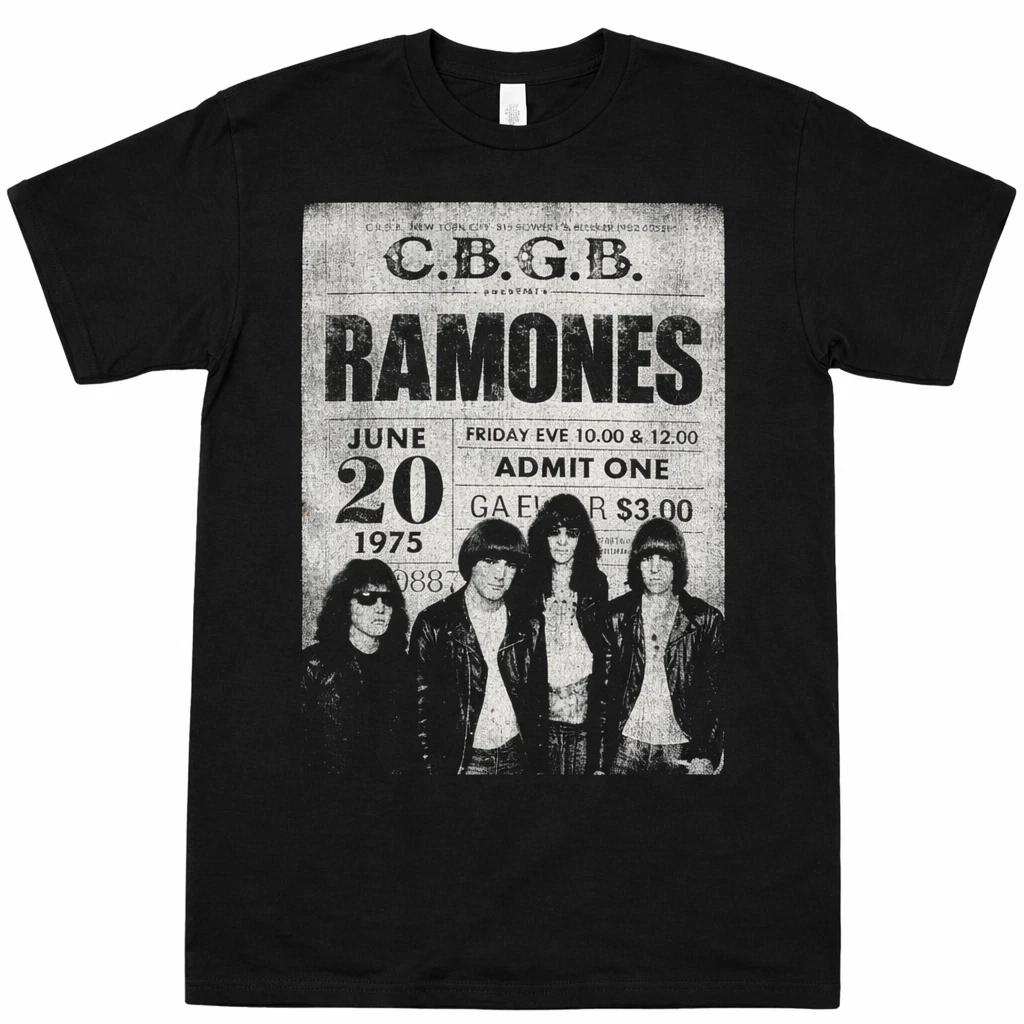 RAMONES T Shirt Distressed Punk Rock Band Unisex Black Cotton Size S - 4XL XXXL