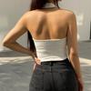 Neck Halter Small Suspender Slim Short Navel Solid Color Threaded Versatile Short Top