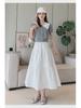 Witte Hoge Taille Slim Midi Rok - Koreaanse Stijl, Zoet & Elegant