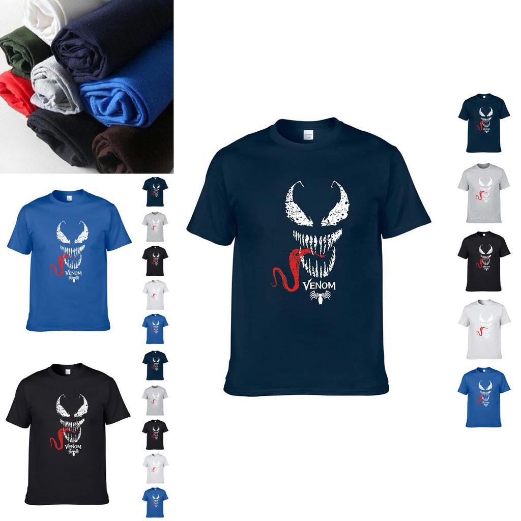 Quality Comic Venom Spider-man Men Cotton Short Sleeve Crew Neck T-shirt**