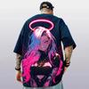 Herren Cyberpunk Anime Succubus 3D-Druck Oversized T-Shirt