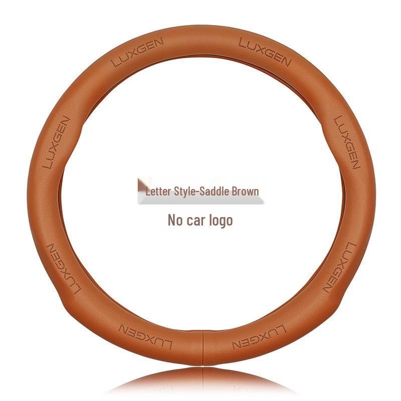 Genuine Leather Luxgen Steering Wheel Cover - Universal Fit for U6, Big 7, S5, U5, 7MPV, Na 5, Rui 3 Models