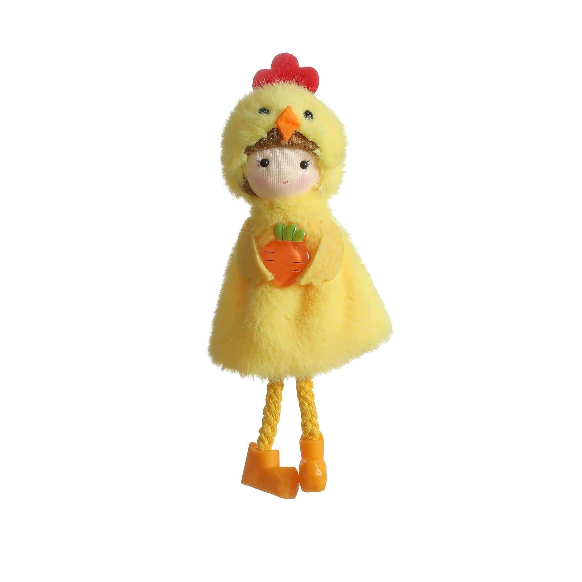 

2026 Easter Dolls Hanging Ornaments Yellow Chicken Egg Angel Girl Tree Pendant Figurine Home Wedding Birthday Party Decor Props
